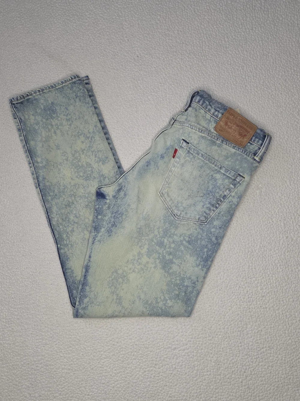 Levi's Men's 511 Light Blue Acid Wash Straight Jeans Red Tab